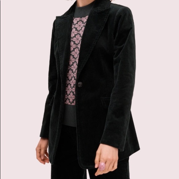 Kate Spade Modern Cord Blazer- Forest Green